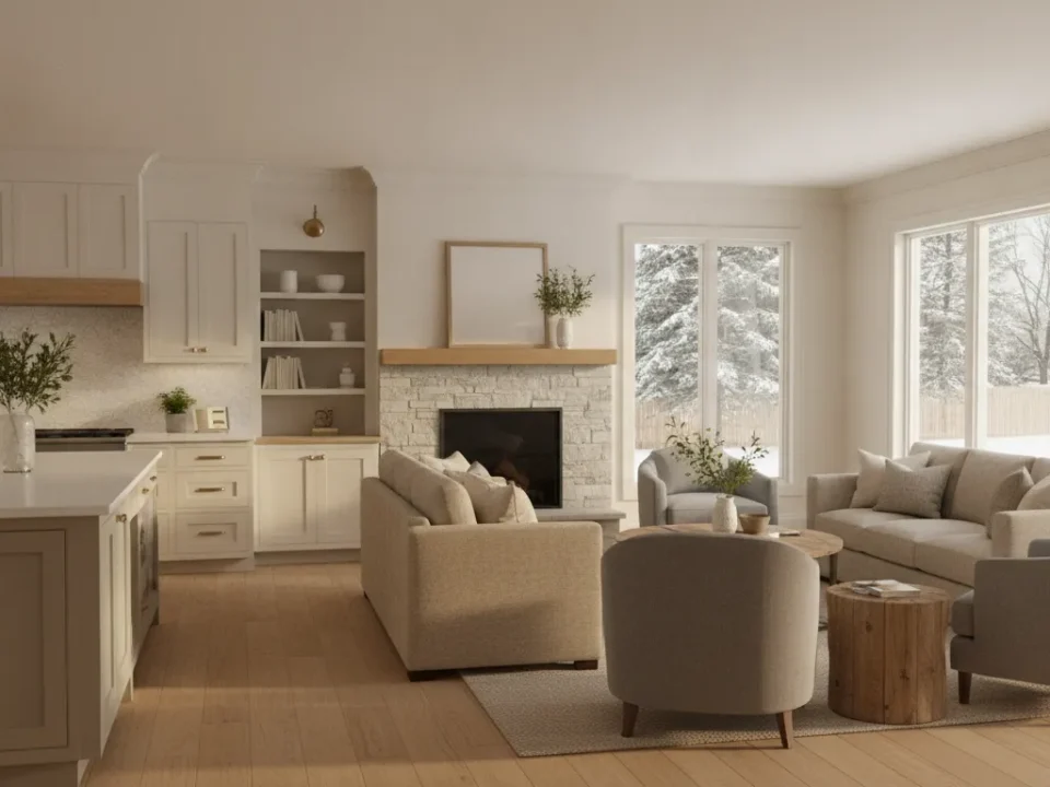 Remodeled Southeastern Wisconsin home interior with a functional kitchen and living area