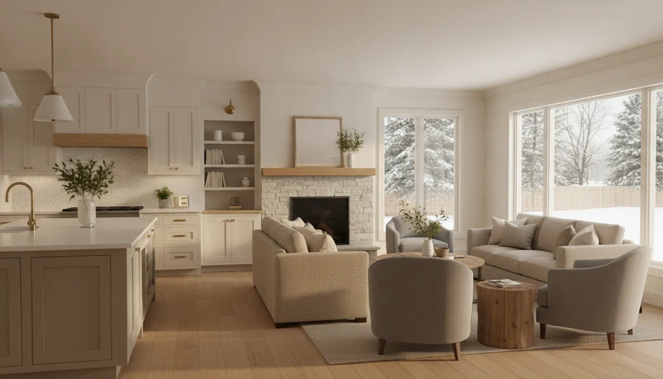 Remodeled Southeastern Wisconsin home interior with a functional kitchen and living area