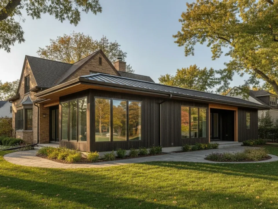 Completed home addition integrated with a Milwaukee-area residence