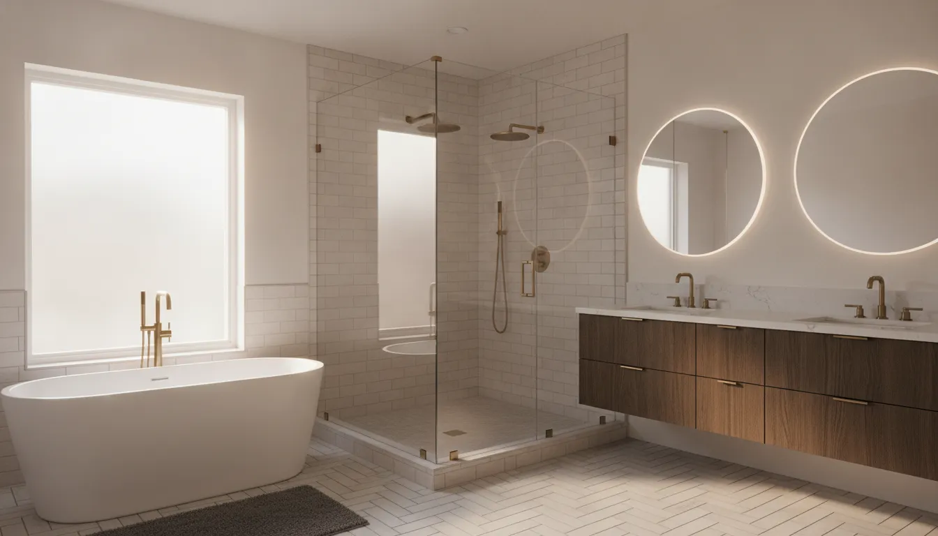 Shower door in a remodeled Milwaukee bathroom